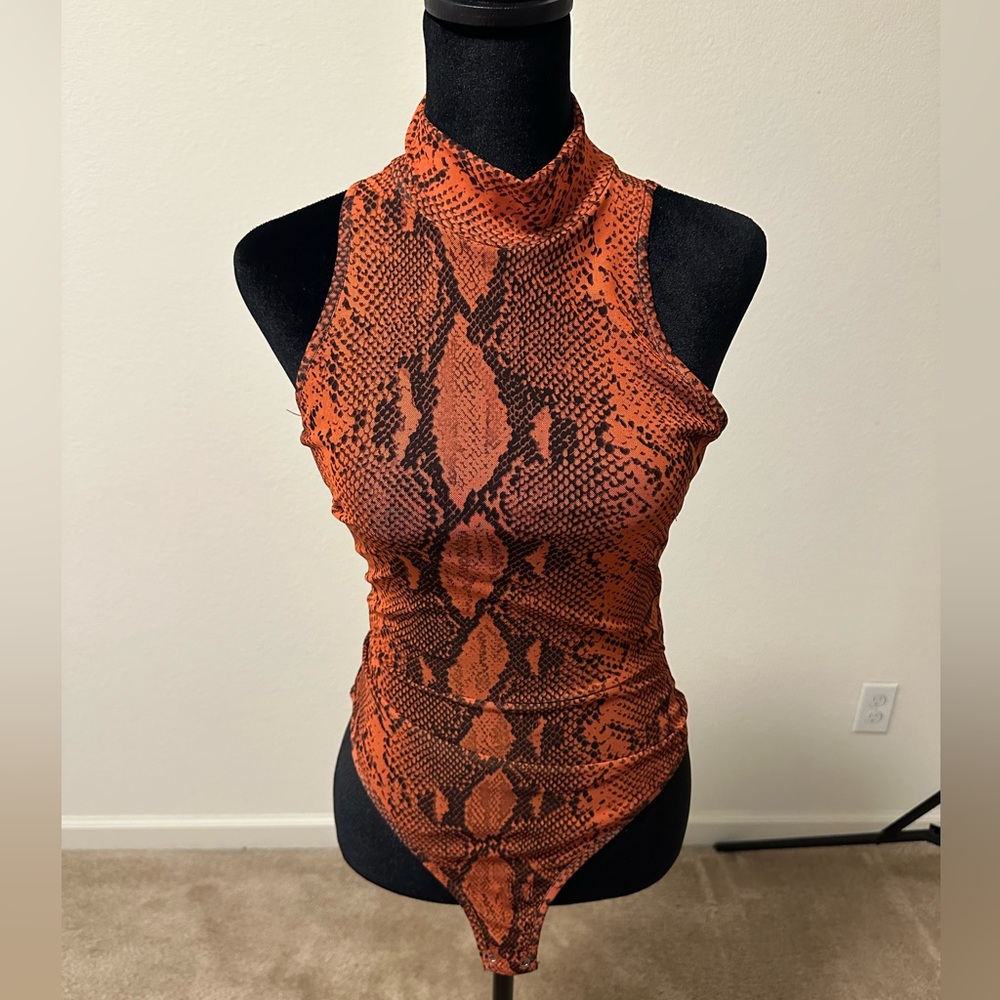 Sheer Snake Print Bodysuit